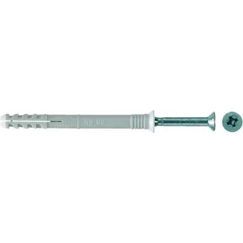 Fischer N 8x60/20 S taco de clavo, galvanizado, 100 piezas