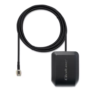 Antena GPS/GLONASS QOLTEC modelo 57055 con base magnética, ganancia de 28 dB