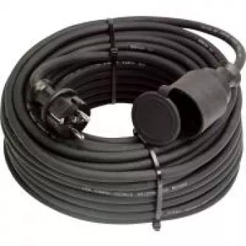 Alargador eléctrico AS Schwabe [conector macho schuko de goma - conector hembra schuko de goma] Negro 50,00 m 603 (60340)