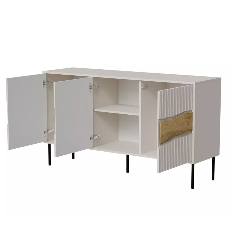 Cómoda Cama Meble INSERTO 3D 143,5×40×80 cm — acabado cashmere con LED