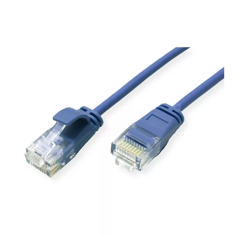 ROLINE GREEN Cable de red UTP Cat.6A (Clase EA), LSOH, delgado, Azul, 1 m