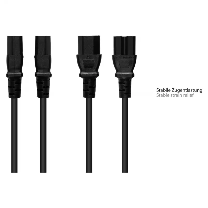 Good Connections Conector macho para dispositivos IEC – conector macho para dispositivos térmicos C14 a C15 negro 5m