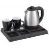 Adler AD 1354 hervidor de agua de hotel acero inoxidable 1,2 L + bandeja con tazas negro, acero