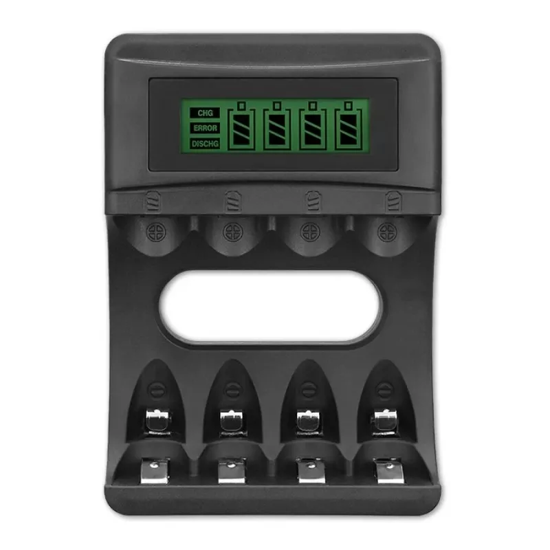Cargador de baterías QOLTEC 50654 para baterías Ni‑MH R03 (AAA) y R6 (AA), 1800 mA