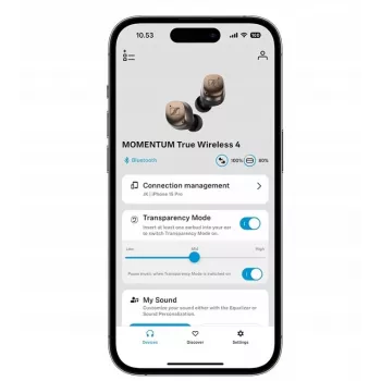 Auriculares deportivos inalámbricos Bluetooth con cancelación de ruido SENNHEISER Momentum MTW4 - blanco y plateado