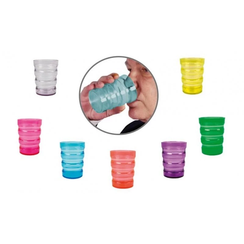 Vaso seguro para usuarios con discapacidad