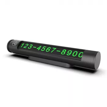 Tarjeta de aparcamiento temporal Tellur TLL171251 – negro metalizado, muestra dos números de teléfono
