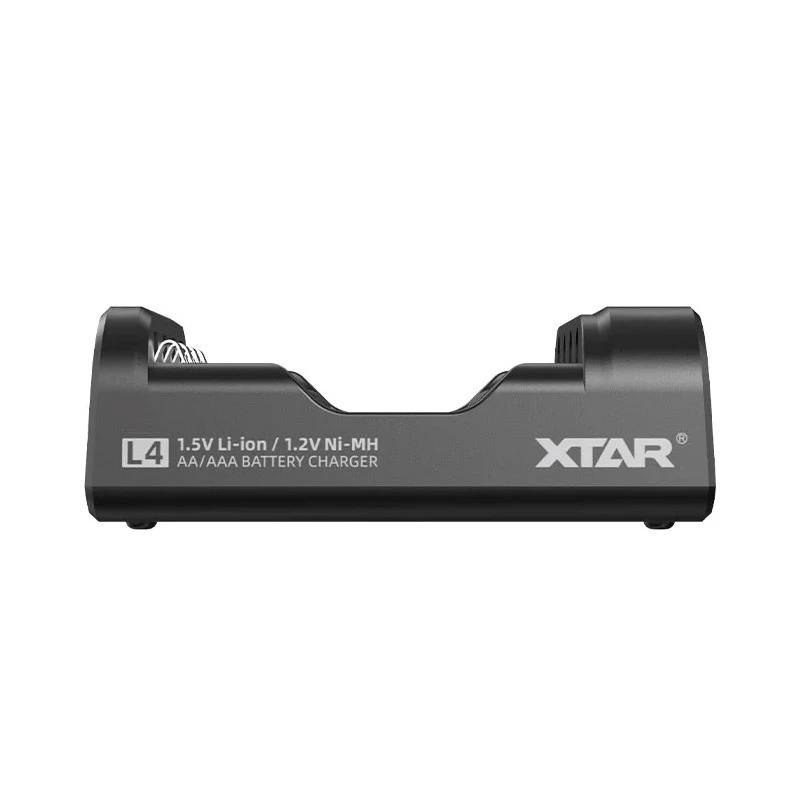 Cargador de baterías XTAR 4 ranuras para AA/AAA (Li-Ion, NiMH) USB-C, indicadores LED, negro