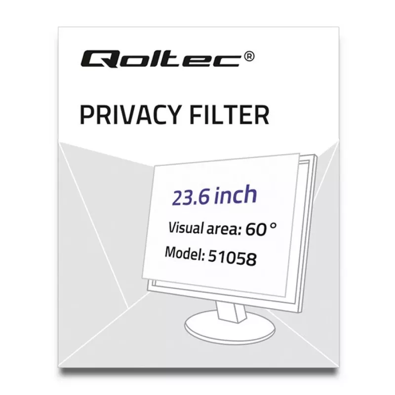 Filtro de privacidad para pantalla Qoltec 51058 monitor de 59,9 cm (23,6