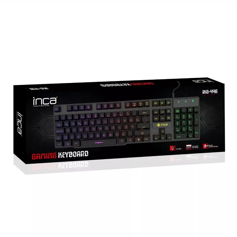 Incase Teclado gaming IKG-446 arcoíris, RGB, distribución alemana retail