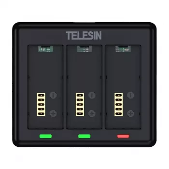 Cargador para 3 baterías Telesin S0-BCG-12-TGP para GoPro HERO 13 – cargador USB de 3 ranuras