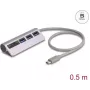Hub USB DELOCK 3 puertos 5 Gbit/s con lector de tarjetas SD y microSD y conector USB-C