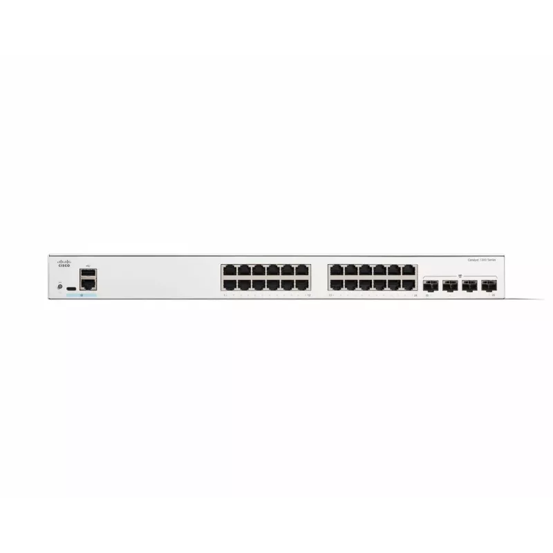 Cisco Catalyst 1300-24T-4G Switch gestionado, 24 puertos GE, 4x1GE SFP, Limited Lifetime Protection (C1300-24T-4G)