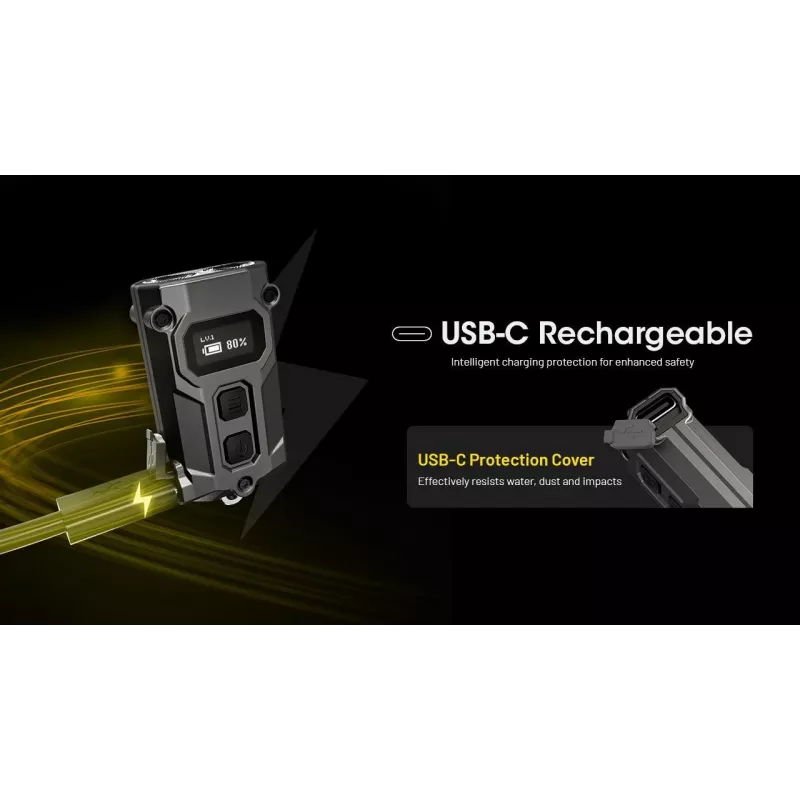 Linterna llavero Nitecore TINI3 negra 600 lm USB recargable