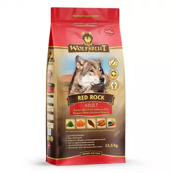 Pienso para perros Wolfsblut Red Rock canguro con boniato, alimento completo para perros adultos, 12,5 kg, proteína 23%, grasa 9,5%