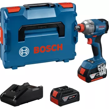 Atornillador de impacto a batería GDX 18V-285 Professional, 18 voltios (azul, 2 baterías de litio-ion 4,0 Ah, en L-BOXX)
