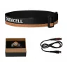 Linterna frontal Duracell DH1500R — negra/naranja, iluminación manos libres recargable