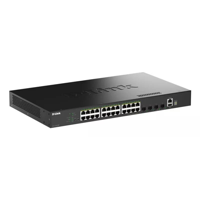 D-Link switch Gigabit apilable PoE+ Smart Managed de 28 puertos con 4 puertos 10G SFP+