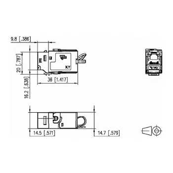 METZ CONNECT BTR C6Amodul K 180° - Unidad de conexión modular - RJ-45 (130B21-E)