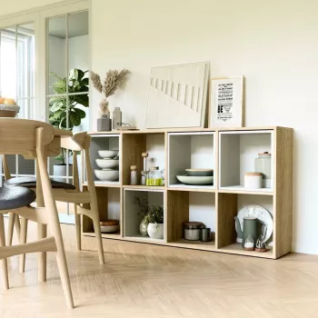 Estantería topper MALAX 2X4 SONOMA, roble sonoma, 8 baldas, 1470×300×750 mm