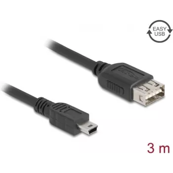 Cable USB DeLOCK 81526 3 m Mini-USB B USB A negro USB 2.0