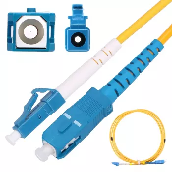 Cable de parcheo de fibra óptica Extralink LC/UPC a SC/UPC, monomodo G.652D, simplex, 3 mm de funda, 2 m