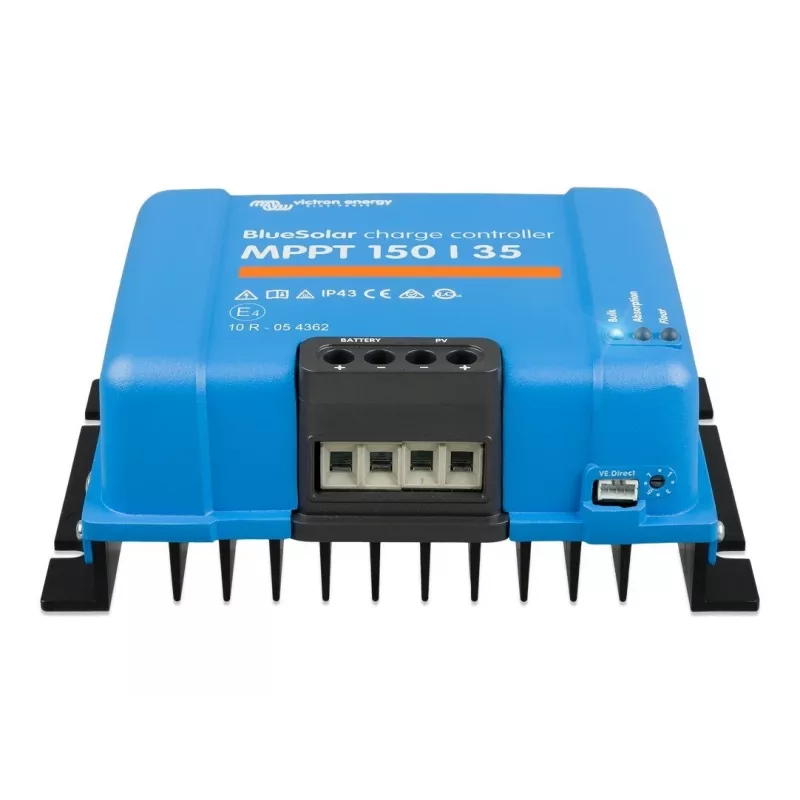 Regulador de carga solar MPPT BlueSolar 150/35 — entrada PV 150 V, corriente de carga 35 A