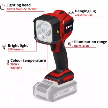 Lámpara a batería Power X-Change TC-CL 18/350 Li - Solo, 18 voltios, lámpara LED sin batería ni cargador