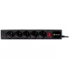 Regleta con protección contra sobretensiones TRACER PowerGear Tracer 47138 5 m negra con cable de 5 m