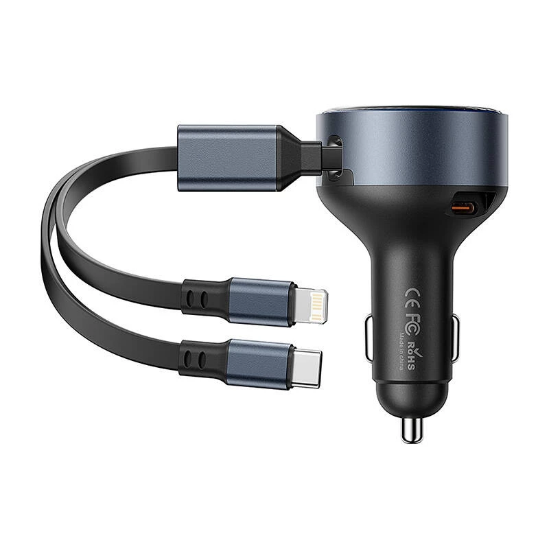 Cargador de coche Vention FFOB0 30W con cable USB-C a Lightning, 30 W de potencia para carga de iPhone