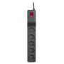 Alargador eléctrico Lestar 3 m interior negro con interruptor de encendido/apagado y piloto, 230 V AC, 10 A