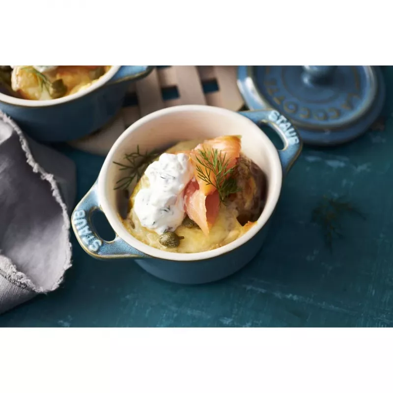 Staub Mini Cocotte Redonda, 4 uds. - 200ml, Turquesa Antiguo