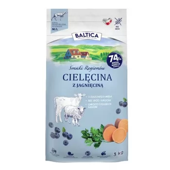 BALTICA regional flavours Razas medianas y grandes Ternera con cordero - pienso seco para perros - 3 kg