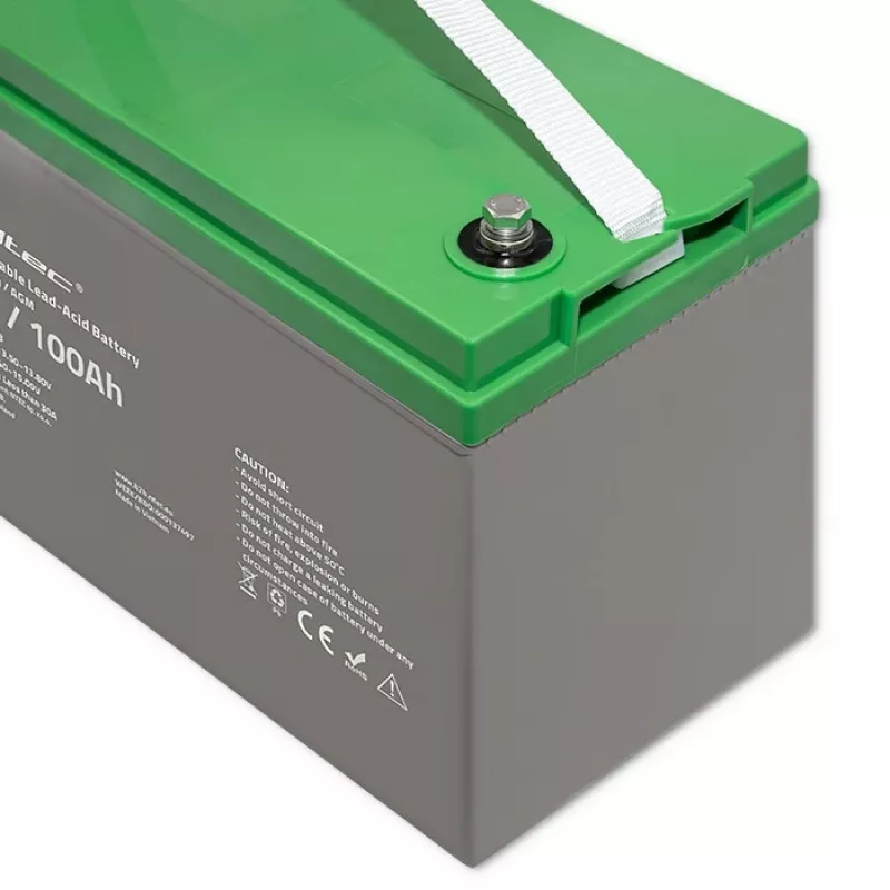 Batería AGM Qoltec 53038 | 12V | 100Ah | máx 1200A