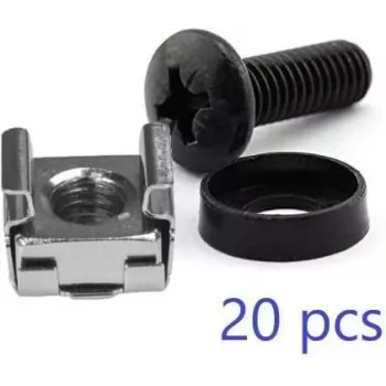Set de tuercas enjauladas LOGON RAX106 negro plata acero inoxidable acero 48,3 cm