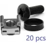 Juego de tuercas de caja LOGON RAX106, negro y plateado, acero inoxidable, acero, 48,3 cm