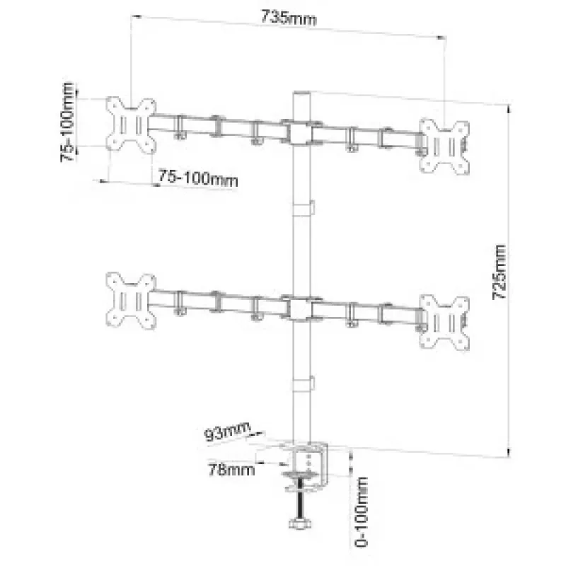 Asa para 4 monitores LCD 13-27'' L-04N