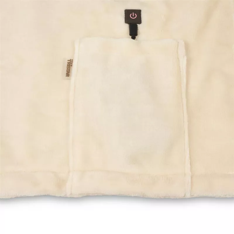 Manta eléctrica inalámbrica Tristar, 150 x 80 cm | BW-4787 | Número de niveles de calor 3 | Número de personas 1 | Lavable | Forro polar | 10 W | Beige