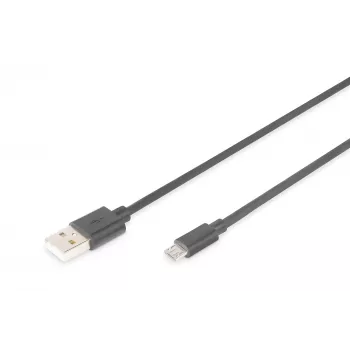Cable de conexión Assmann USB 2.0. Type-A - Micro B M/M. 1,0 m. Conforme USB 2.0. UL. bl (AK-300110-010-S)