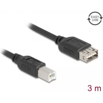 Cable USB DELOCK 81532 — USB 2.0, USB A a USB B, 3 m, negro