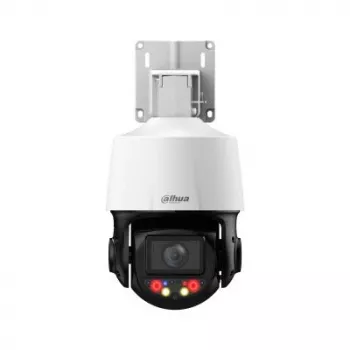 Cámara de seguridad IP turret DAHUA SD3E410DB-GNY-A-PV1 – Exterior, montaje en techo, 4 MP (2560×1440), cableada, PoE, DC, blanco