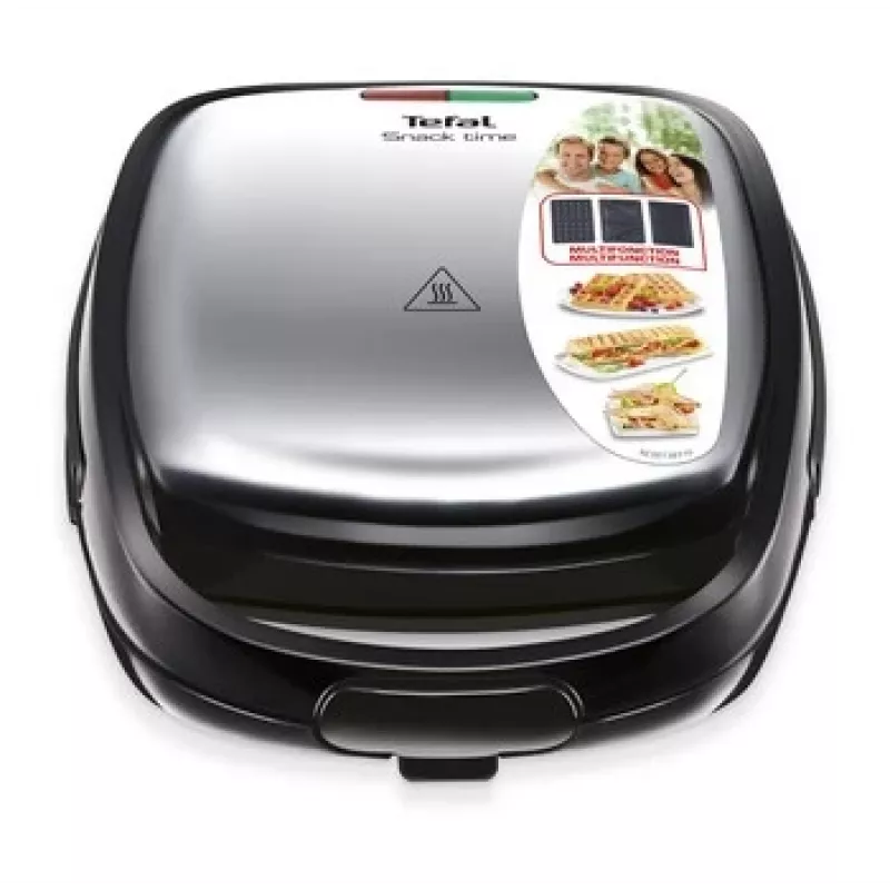 Sandwichera 3 en 1 Tefal SW342D38, negro/acero inoxidable