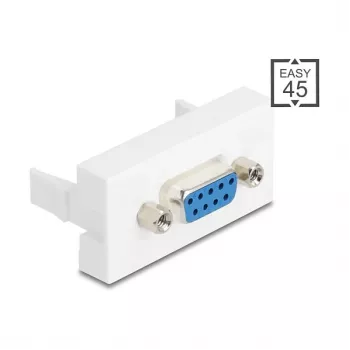 Toma de conexión VGA de montaje en pared DELOCK 81556, conector hembra a conector hembra, blanca, ABS, 45×22,5×17,4 mm