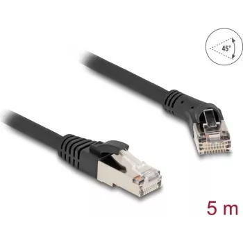 Cable de red DeLOCK RJ45 Cat.8.1 S/FTP 45° acodado a recto 5 m negro