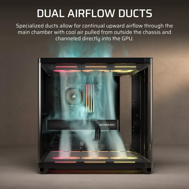 Corsair AIR 5400 LX-R RGB iCUE LINK torre Midi negra