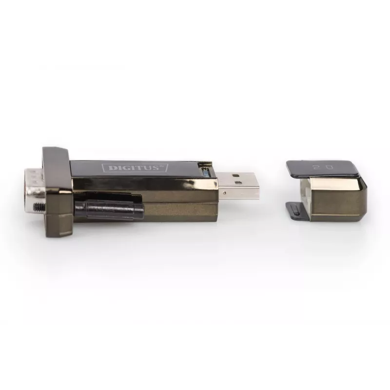 DIGITUS Convertidor USB 2.0 a serie DSUB 9M incl. cable USB-A 80 cm chipset FTDI USB 2.0 a RS232 (FT232RL)