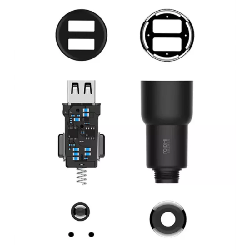 Roidmi 3S Cargador de coche con transmisor FM, Bluetooth, negro
