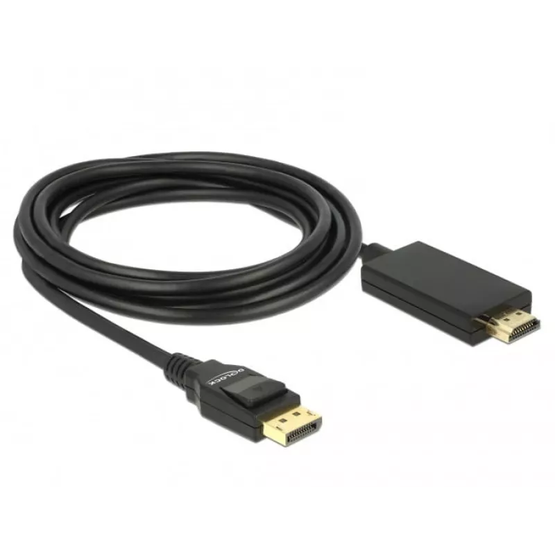 Adaptador de cable de vídeo DeLOCK 85318 DisplayPort a HDMI 3m negro