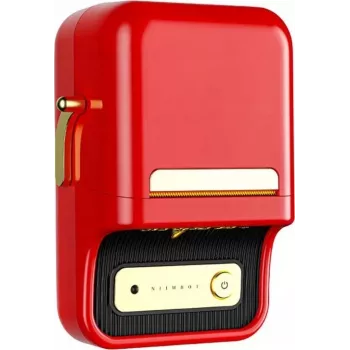 Impresora de etiquetas NIIMBOT B21S roja — impresora térmica Bluetooth compacta, 50 mm de ancho de impresión, 60 mm/s, batería de 1200 mAh