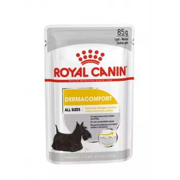 Royal Canin Dermacomfort Adult 85 g bolsa – Comida húmeda para perros con piel sensible, sabor aves, 78 % humedad